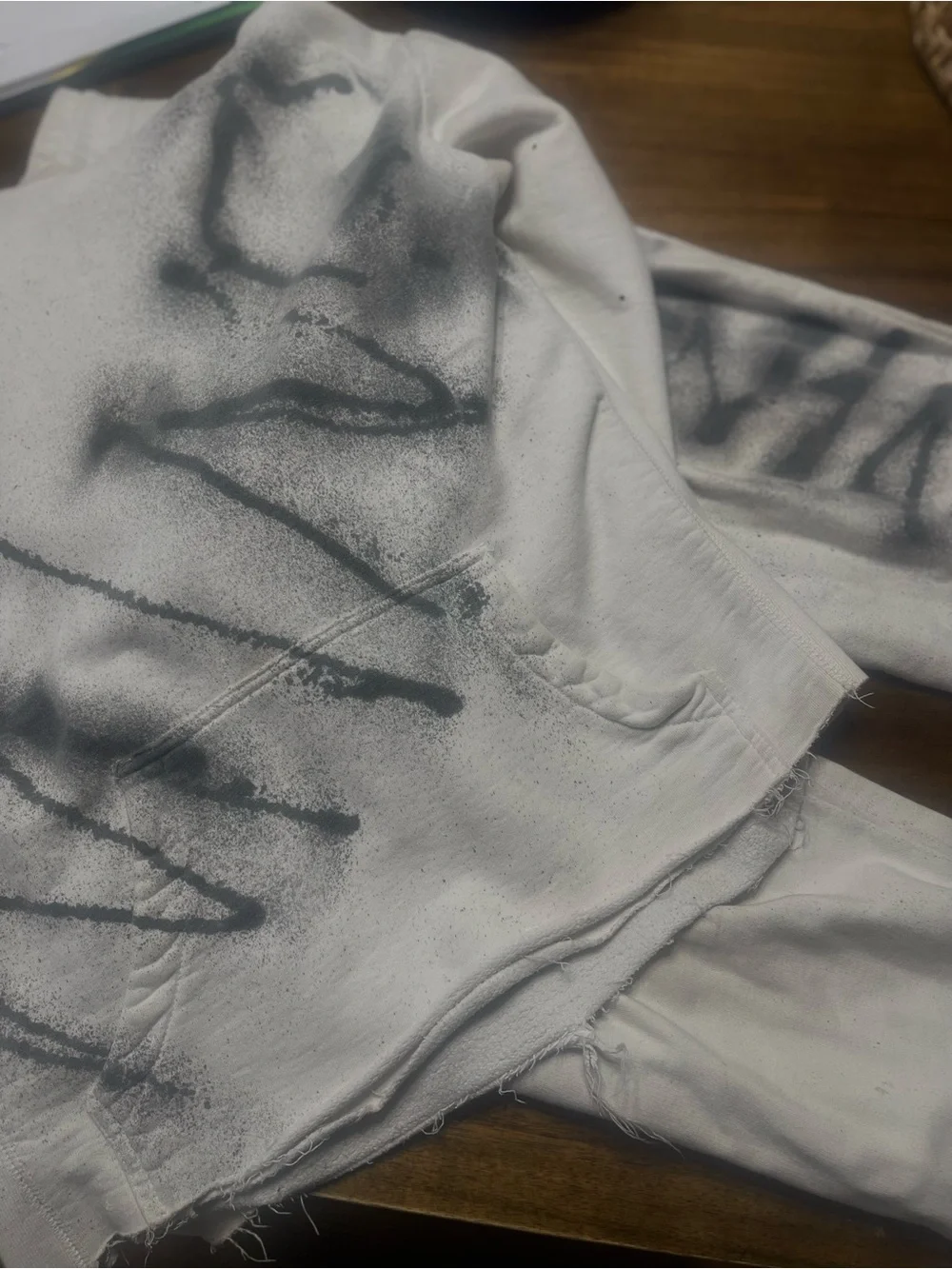 Mens White & Black Tie-Dye Jogger Bottoms
